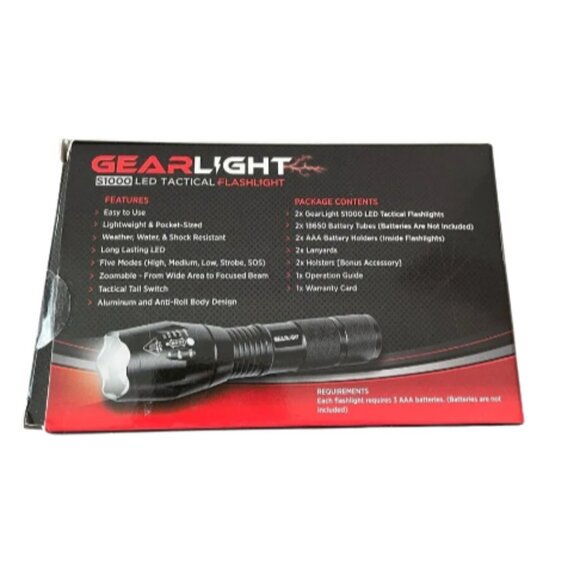 NWOT GearLight LED Flashlight Bright, Zoomable Tactical Emergency (1 FLASHLIGHT) - Picture 2 of 2